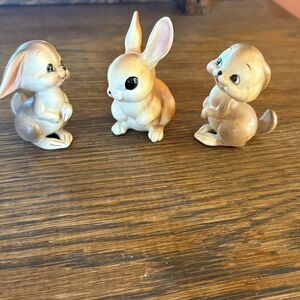 3 Josef Originals Bunny Rabbit Figurines